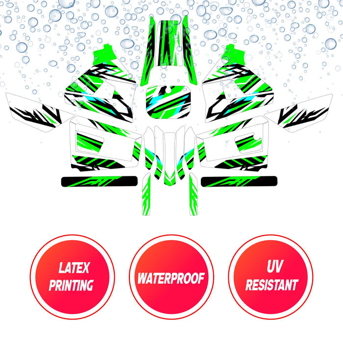 Graphic Kit Decals Fairing Sticker Custom Number For Razor MX350 MX400 (2021 or beyond) - LH022 Green Black Stripe - MC Motoparts