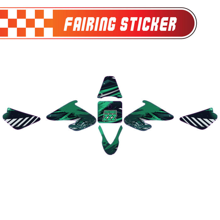 Graphic Kit Decals Fairing Sticker Custom Number For Razor MX500 MX650 - C010 Green Jewel-Toned Terrain - MC Motoparts