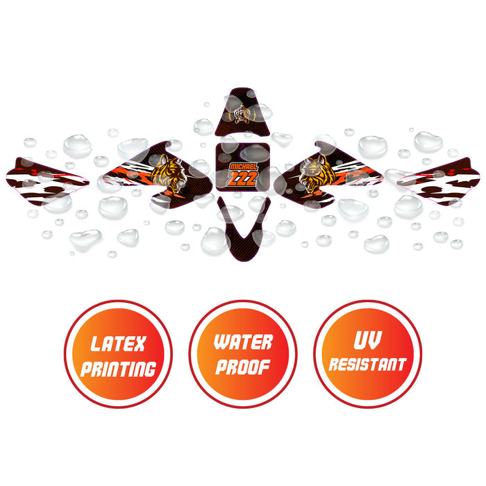 Graphic Kit Decals Fairing Sticker Custom Number For Razor MX500 MX650 - C013 Tiger - MC Motoparts