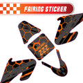 Graphic Kit Decals Fairing Sticker Custom Number For Razor MX500 MX650 - L003 Orange Hexagon - MC Motoparts