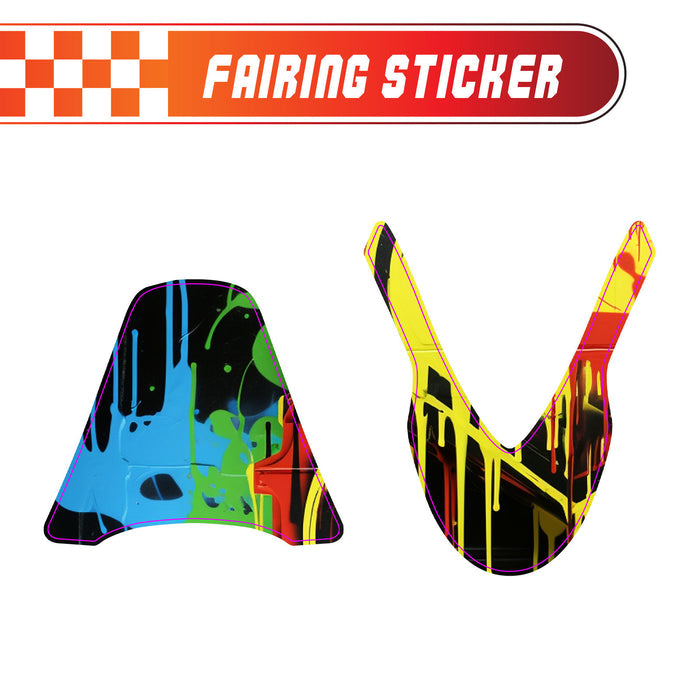 Custom graphic kit decals for Razor MX500 and MX650, featuring street graffiti fairing stickers by StickerBao.
