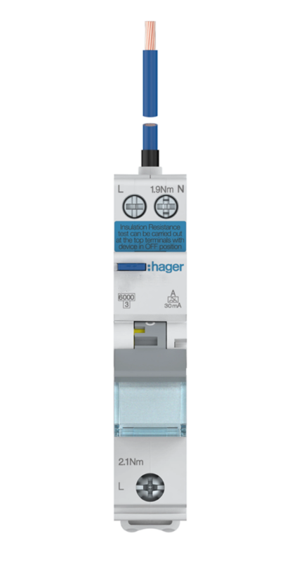 Hager ADB906R 6A Bidirectional B-Curve 6kA 30mA RCBO (Replaces ADA306G)