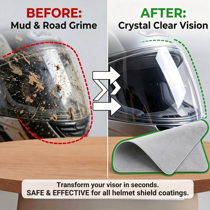 [Helmet Visor Cleaning Cloth] Premium Microfiber Polishing Cloth, Lint-Free (2 Pcs)