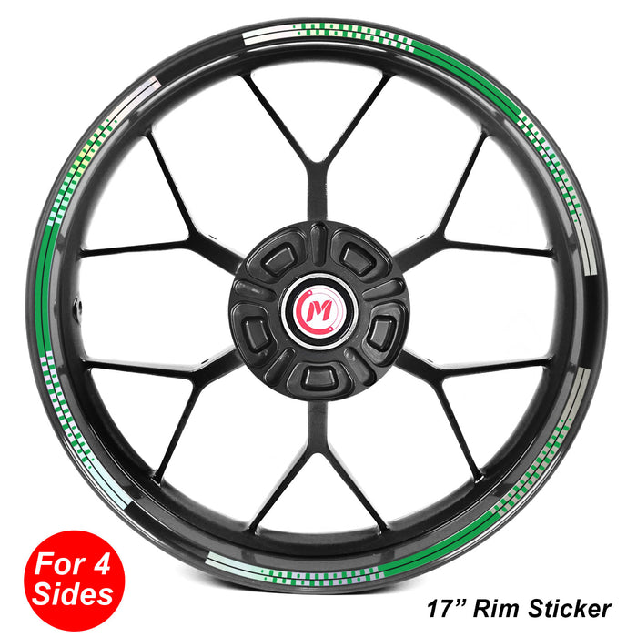 Fits 17 inch Rim Silver Holographic Wheel Stickers J13 Rim Skin Decal Strip