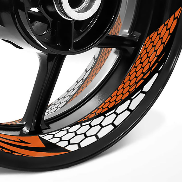Honeycomb Hexagon Pattern Inner Rim Decal Sticker Tape For 17 inch Black Rim - MC Motoparts