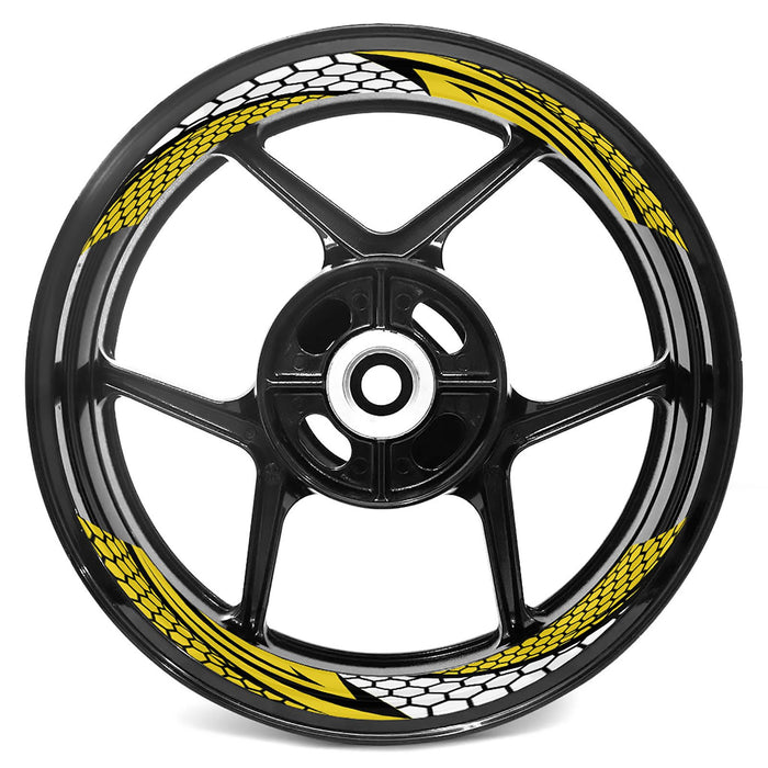 Honeycomb Hexagon Pattern Inner Rim Decal Sticker Tape For 17 inch Black Rim - MC Motoparts