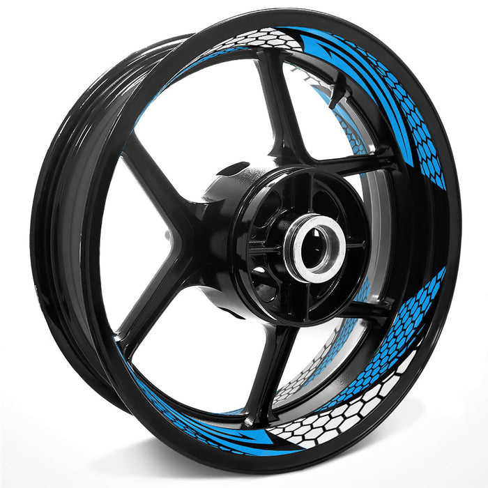 Honeycomb Hexagon Pattern Inner Rim Decal Sticker Tape For 17 inch Black Rim - MC Motoparts