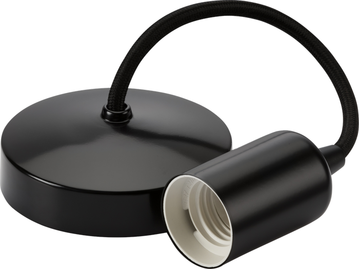 Knightsbridge MLA 8270MB 6" E27 Contemporary Pendant Set - Matt Black