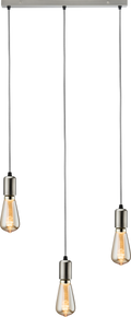 Knightsbridge MLA CALCO3BBC CALLA - 230V E27 Contemporary 3 Light Bar Pendant - Brushed Chrome