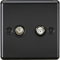 Knightsbridge MLA CL014MB TV & SAT TV Outlet (isolated) - Matt Black