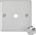 Knightsbridge MLA CL1DIMBC 1G Dimmer Plate with Matching Metal Dimmer Cap - Brushed Chrome