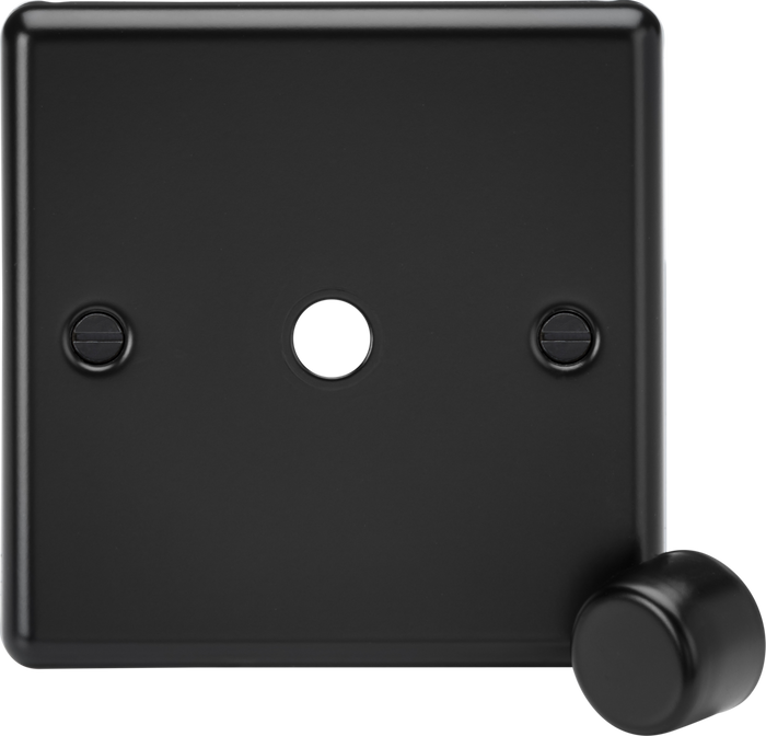Knightsbridge MLA CL1DIMMBB 1G Dimmer Plate with Matching Metal Dimmer Cap - Matt Black