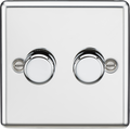 Knightsbridge MLA CL2192PC 2G 2-way 10-200W (5-150W LED) Intelligent dimmer - Polished Chrome
