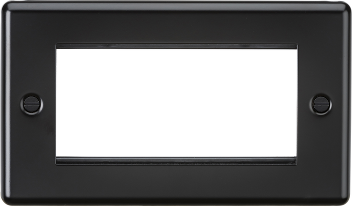 Knightsbridge MLA CL4GMB 4G Modular Faceplate - Rounded Edge Matt Black