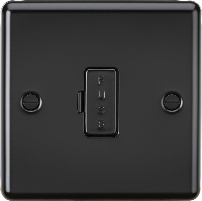 Knightsbridge MLA CL6MBB 13A Fused Spur Unit - Rounded Edge Matt Black
