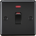 Knightsbridge MLA CL81MNMBB 45A DP Switch with Neon (single size) - Rounded Edge Matt Black