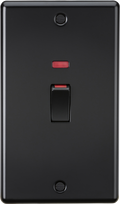 Knightsbridge MLA CL82MNMBB 45A 2G DP Switch with Neon - Matt Black