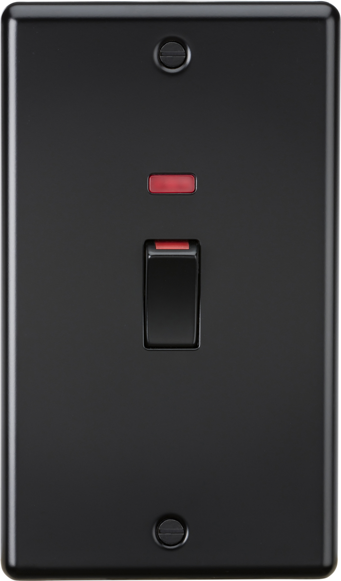 Knightsbridge MLA CL82MNMBB 45A 2G DP Switch with Neon - Matt Black
