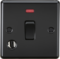 Knightsbridge MLA CL834FMBB 20A 1G DP Switch with Neon & Flex Outlet - Matt Black