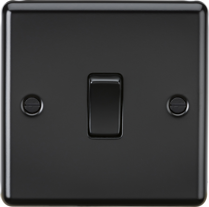 Knightsbridge MLA CL834MBB 20A 1G DP Switch - Rounded Edge Matt Black