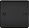 Knightsbridge MLA CL85MB 1G Blanking Plate - Rounded Edge Matt Black