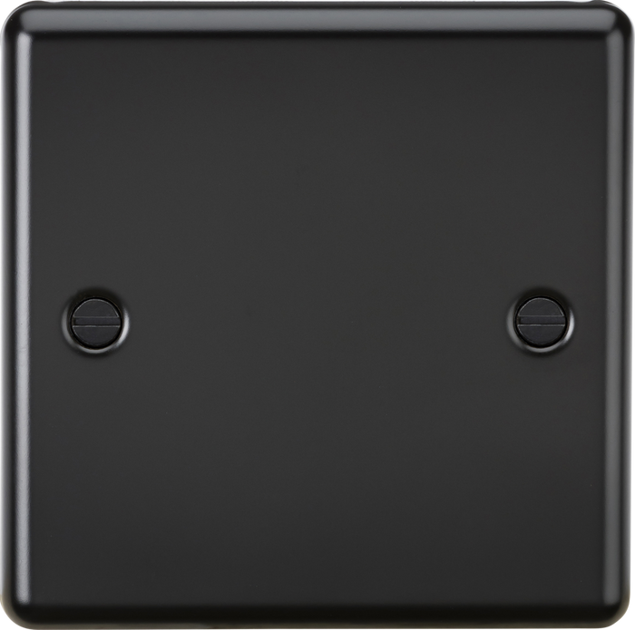 Knightsbridge MLA CL85MB 1G Blanking Plate - Rounded Edge Matt Black