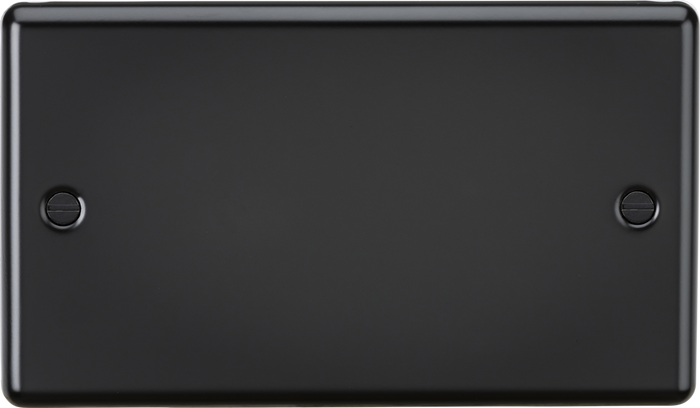 Knightsbridge MLA CL86MB 2G Blanking Plate - Rounded Edge Matt Black