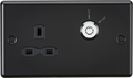 Knightsbridge MLA CL9LOCKMB 13A 1G DP Lockable socket - Matt Black