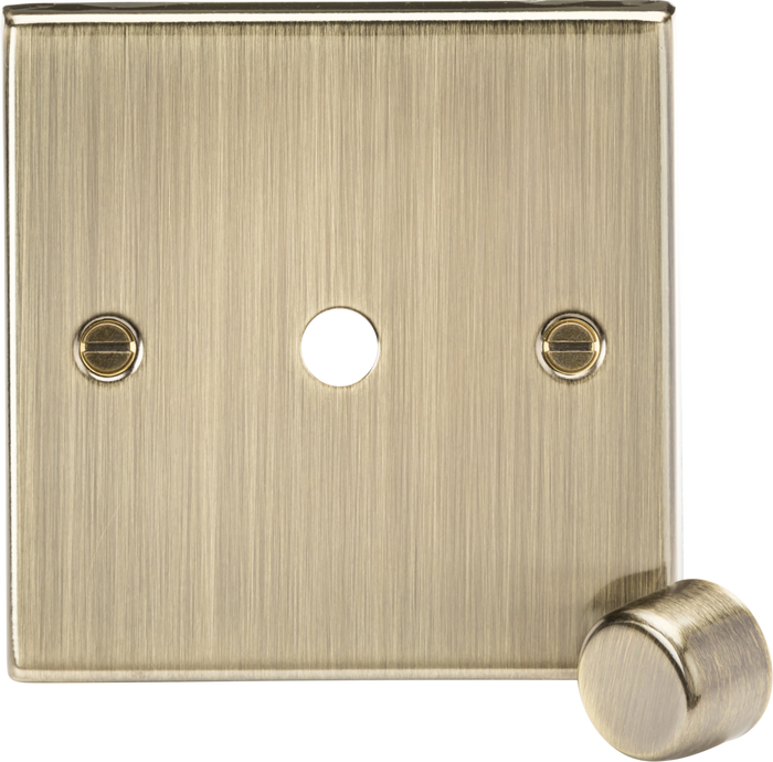 Knightsbridge MLA CS1DIMAB 1G Dimmer Plate with Matching Metal Dimmer Cap - Antique Brass