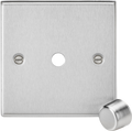 Knightsbridge MLA CS1DIMBC 1G Dimmer Plate with Matching Metal Dimmer Cap - Brushed Chrome