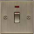 Knightsbridge MLA CS81MNAB 45A DP switch with neon (1G size) - Antique Brass