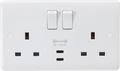 Knightsbridge MLA CU9930 13A 2G DP Switched Socket with Dual USB-C 20V DC 1.5A (Max. 30W)
