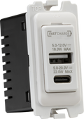 Knightsbridge MLA  CUGMUSB Dual USB A+C Module 20V DC 1.1A [22W FASTCHARGE]