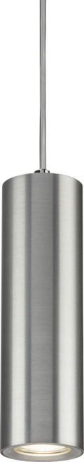 Knightsbridge MLA DAB1FRBC Dasan Single Long Fixed Round Pendant Brushed Chrome