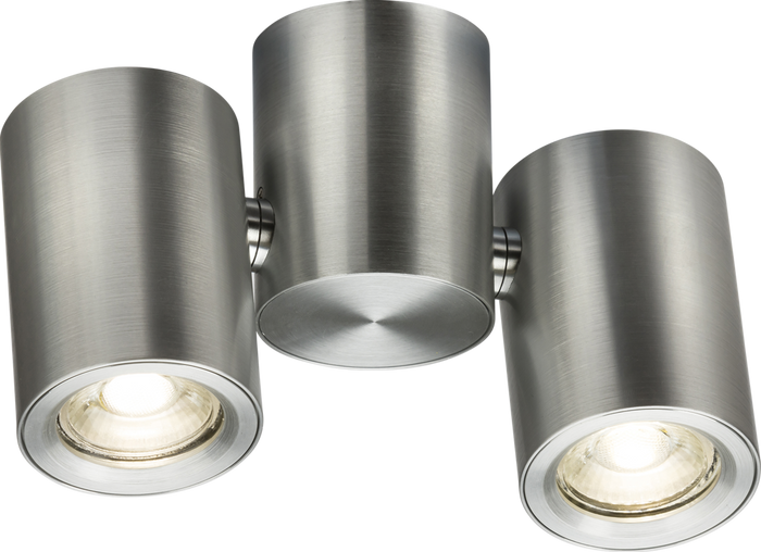 Knightsbridge MLA DEA2TRBC Dee Twin Surface Adjustable Round Spotlight Brushed Chrome