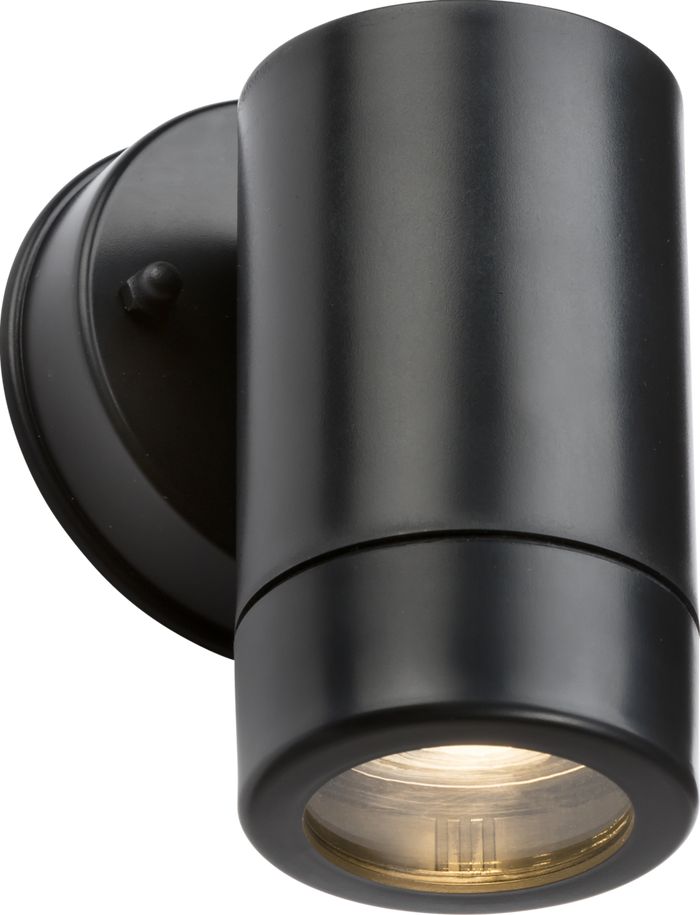 Knightsbridge MLA EA1BK EAMON - 230V IP54 GU10 Polycarbonate Single Wall light - Black