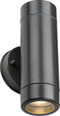 Knightsbridge MLA EA2A EAMON - 230V IP54 GU10 Polycarbonate Up/Down Wall light - Anthracite