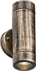 Knightsbridge MLA EA2BB EAMON - 230V IP54 GU10 Polycarbonate Up/Down Wall light - Brushed Brass