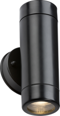 Knightsbridge MLA EA2BK EAMON - 230V IP54 GU10 Polycarbonate Up/Down Wall light - Black