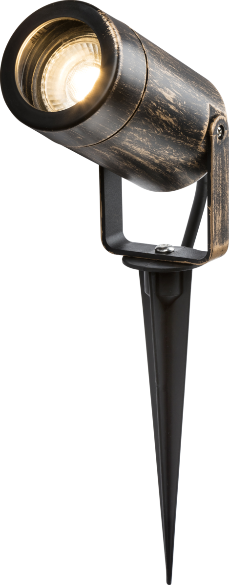 Knightsbridge MLA EASPK1BB EAMON - 230V IP65 GU10 Polycarbonate Spike light - Brushed Brass