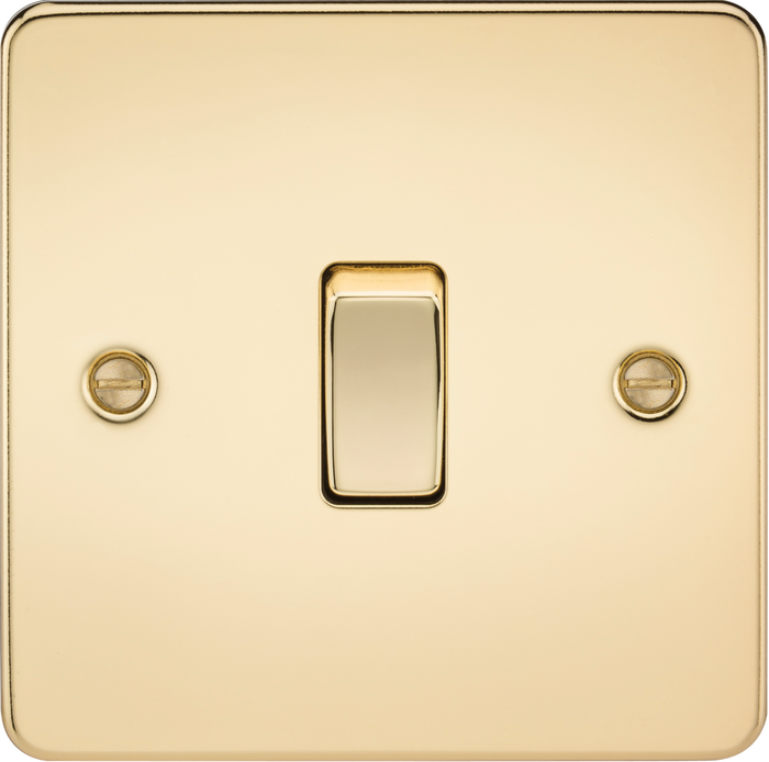 Knightsbridge MLA FP1200PB Flat Plate 10AX 1G Intermediate Switch - Polished Brass