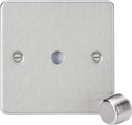 Knightsbridge MLA FP1DIMBC 1G Dimmer Plate with Matching Metal Dimmer Cap - Brushed Chrome