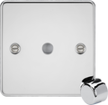 Knightsbridge MLA FP1DIMPC 1G Dimmer Plate with Matching Metal Dimmer Cap - Polished Chrome