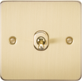 Knightsbridge MLA FP1TOGBB Flat Plate 10AX 1G 2 Way Toggle Switch - Brushed Brass
