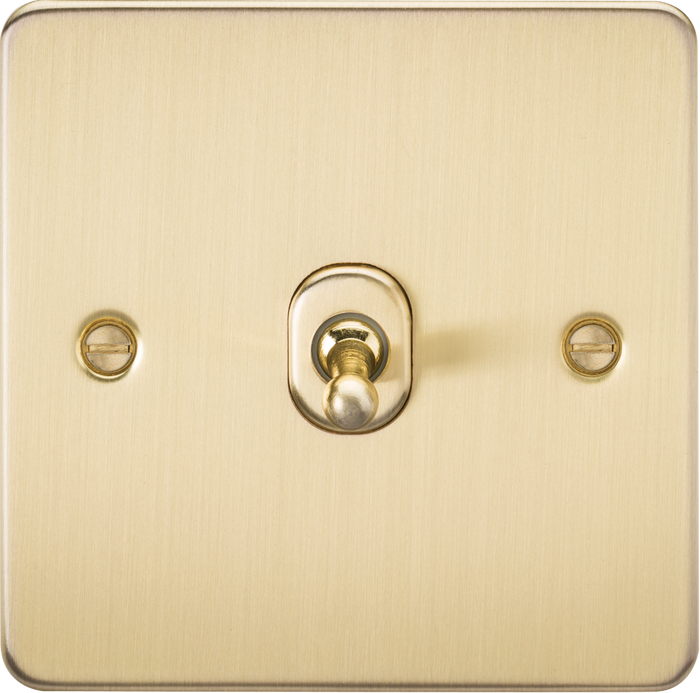 Knightsbridge MLA FP1TOGBB Flat Plate 10AX 1G 2 Way Toggle Switch - Brushed Brass