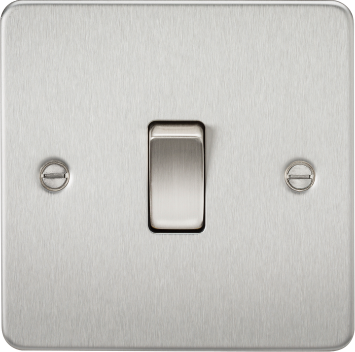 Knightsbridge MLA FP2000BC Flat Plate 10AX 1G 2 Way Switch - Brushed Chrome