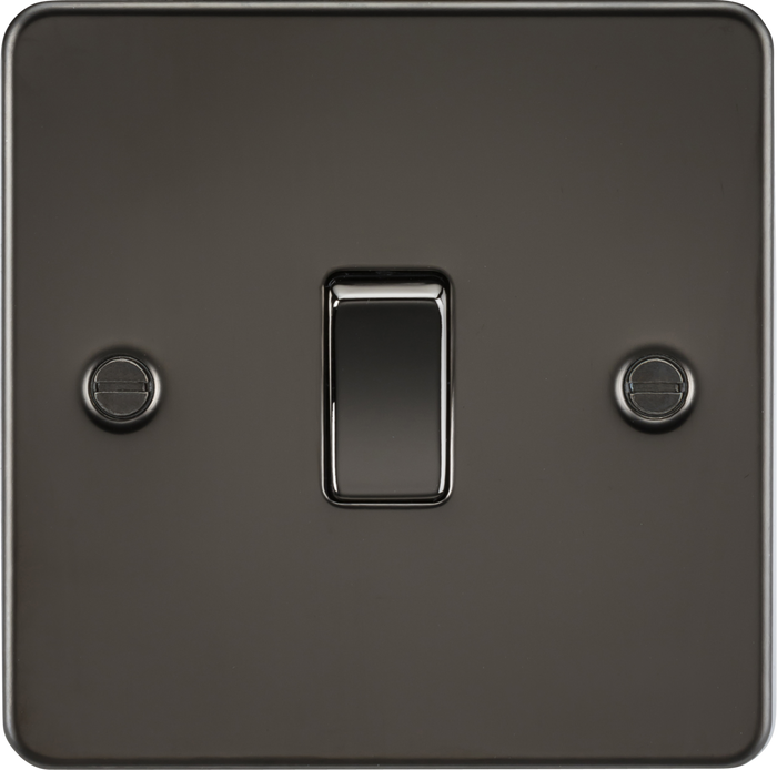 Knightsbridge MLA FP2000GM Flat Plate 10AX 1G 2 Way Switch - Gunmetal