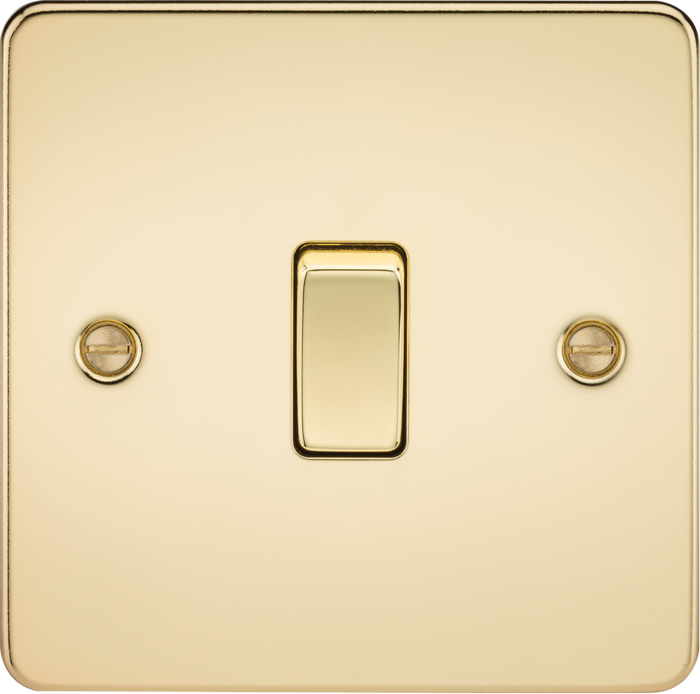 Knightsbridge MLA FP2000PB Flat Plate 10AX 1G 2 Way Switch - Polished Brass