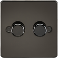 Knightsbridge MLA FP2192GM 2G 2-way 10-200W (5-150W LED) Intelligent dimmer - Gunmetal