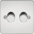 Knightsbridge MLA FP2192PC 2G 2-way 10-200W (5-150W LED) Intelligent dimmer - Polished Chrome